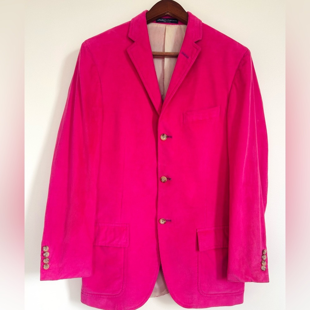 Polo Ralph Lauren Men’s 38 R Pink Corduroy Blazer RARE!